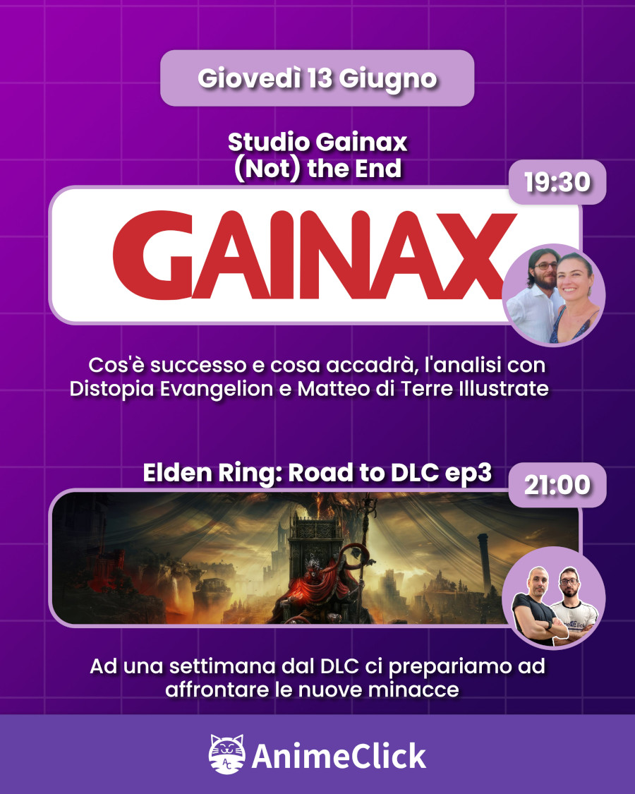 AnimeClick su Twitch: programma dal 10 al 16 giugno AnimeClick su Twitch: programma dal 10 al 16 giugno